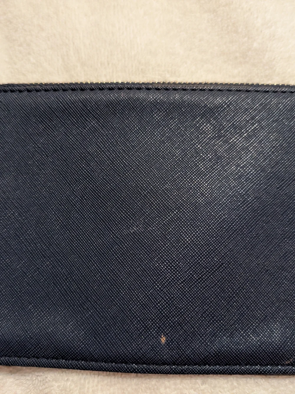 kate spade Navy Saffiano Leather Wristlet with Gold Logo